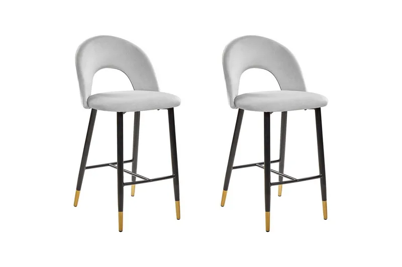 Barstol Falton set om 2 Grå-Svart-Guld, Grå-Svart-Guld
