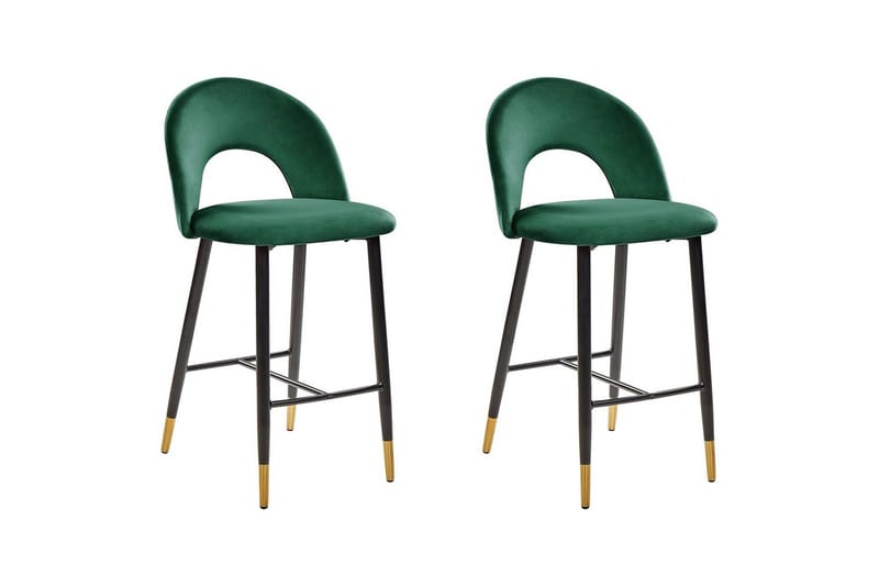 Barstol Falton set om 2 Grön-Svart-Guld - Grön-Svart-Guld - Möbler - Matplats - Barmöbler - Barstolar