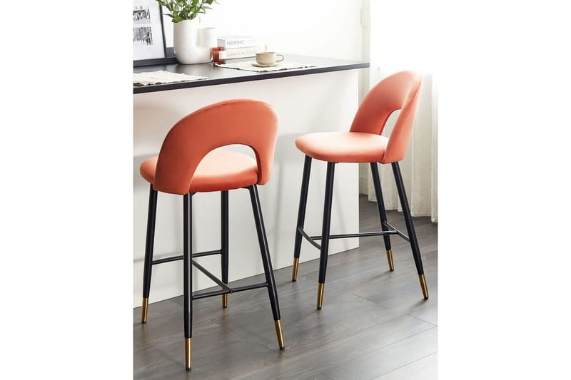 Barstol Falton set om 2 Röd-Svart-Guld - Röd-Svart-Guld - Möbler - Matplats - Barmöbler - Barstolar