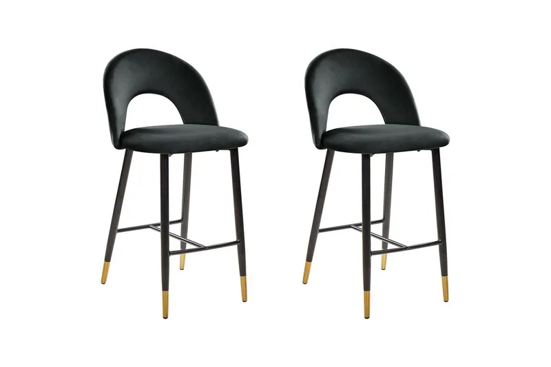 Barstol Falton set om 2 Svart-Guld - Svart-Guld - Möbler - Matplats - Barmöbler - Barstolar