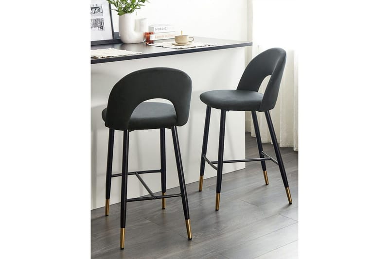 Barstol Falton set om 2 Svart-Guld - Svart-Guld - Möbler - Matplats - Barmöbler - Barstolar