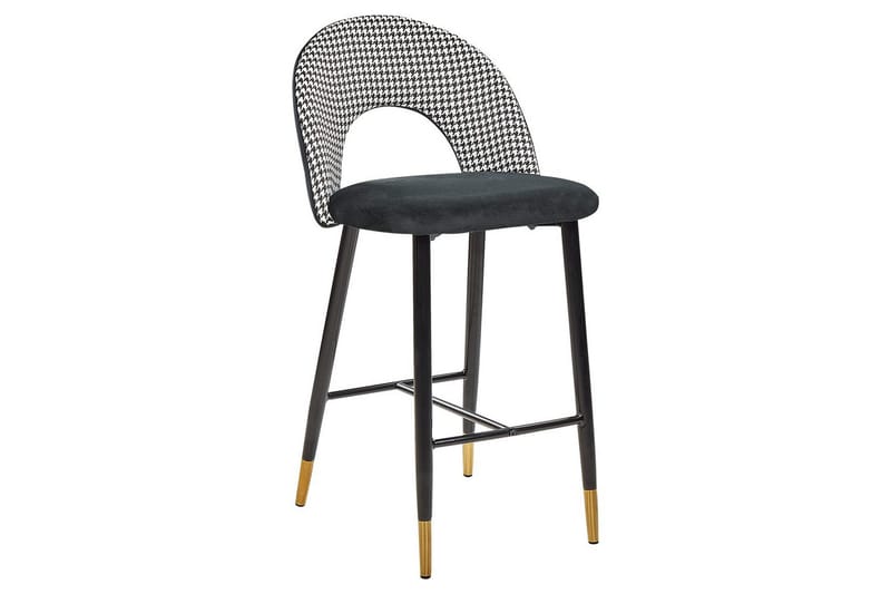Barstol Falton set om 2 Svart-Guld-Vit, Svart-Guld-Vit