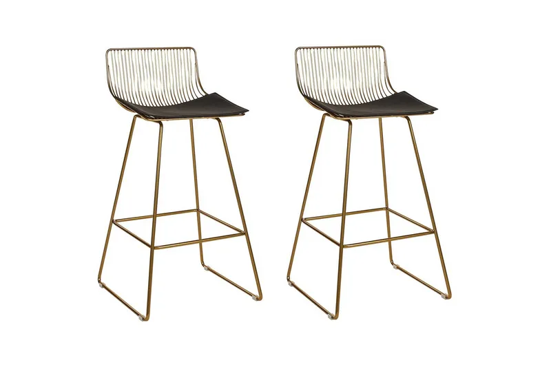 Barstol Fredonia set om 2 Guld-Svart, Guld-Svart