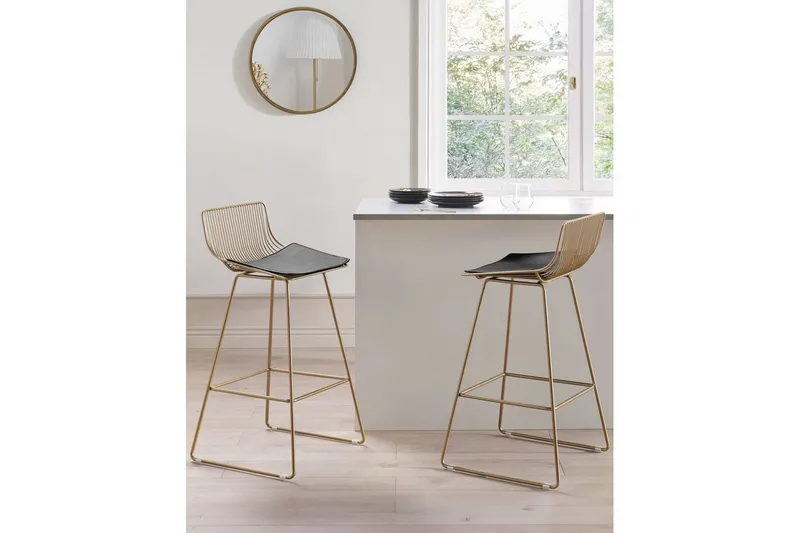 Barstol Fredonia set om 2 Guld-Svart - Guld-Svart - Möbler - Matplats - Barmöbler - Barstolar