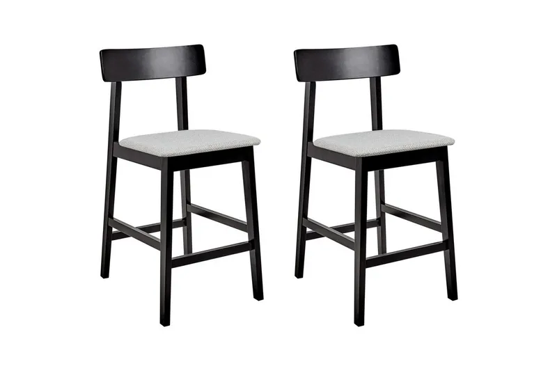 Barstol Isanti set om 2 Svart-Grå, Svart-Grå
