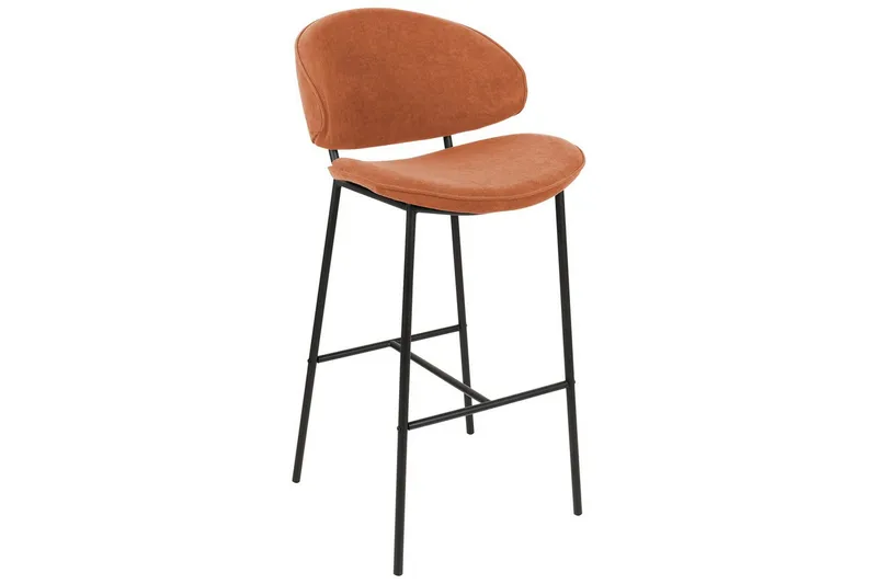 Barstol Kiana set om 2 Orange-Svart - Orange-Svart - Möbler - Matplats - Barmöbler - Barstolar