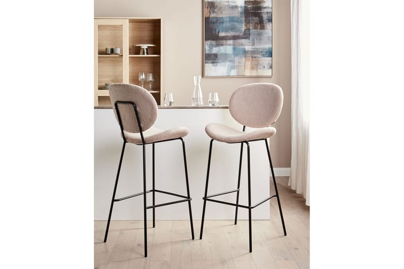 Barstol Luana set om 2 Beige-Svart - Beige-Svart - Möbler - Matplats - Barmöbler - Barstolar