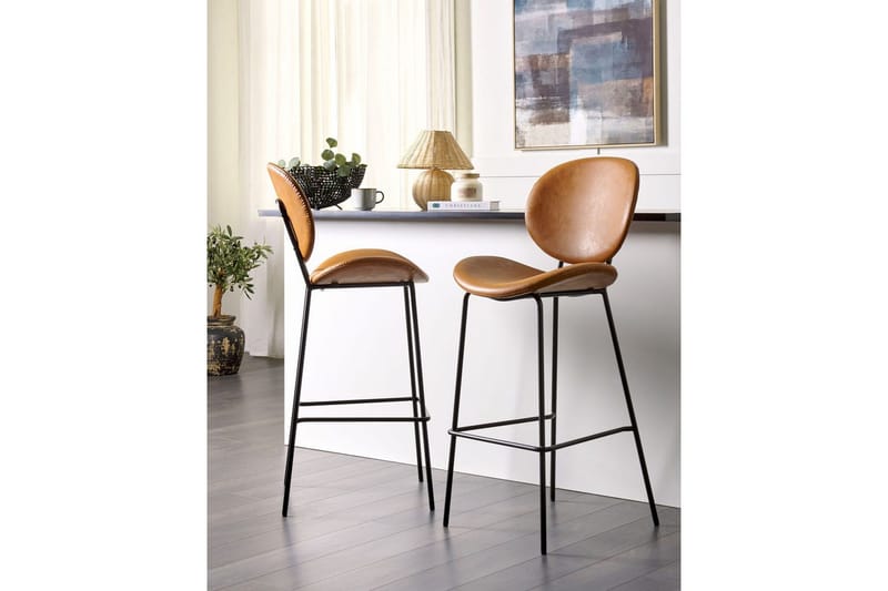 Barstol Luana set om 2 Brun-Svart - Brun-Svart - Möbler - Matplats - Barmöbler - Barstolar