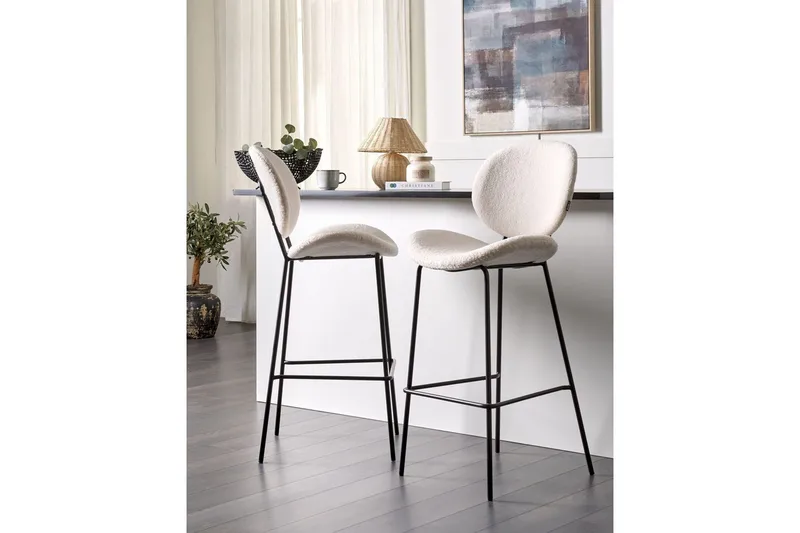 Barstol Luana set om 2 Vit-Svart - Vit-Svart - Möbler - Matplats - Barmöbler - Barstolar