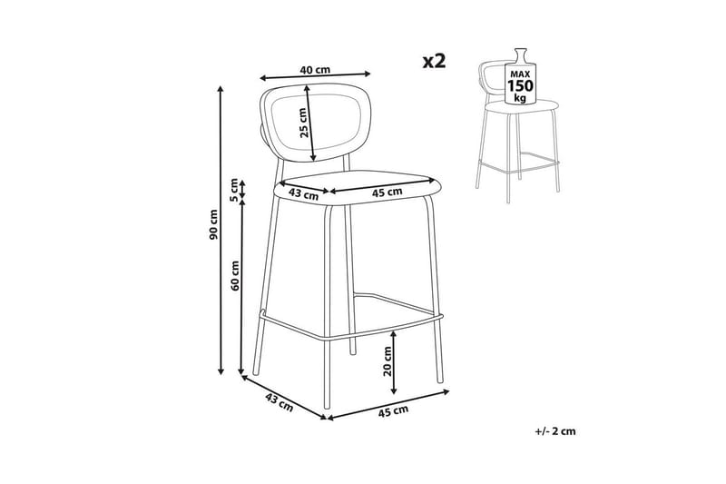 Barstol Mayetta set om 2 Natur-Blå-Svart - Natur-Blå-Svart - Möbler - Matplats - Barmöbler - Barstolar