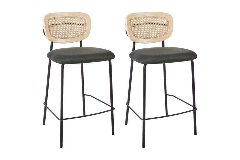 Barstol Mayetta set om 2 Natur-Grön-Svart - Natur-Grön-Svart - Möbler - Matplats - Barmöbler - Barstolar