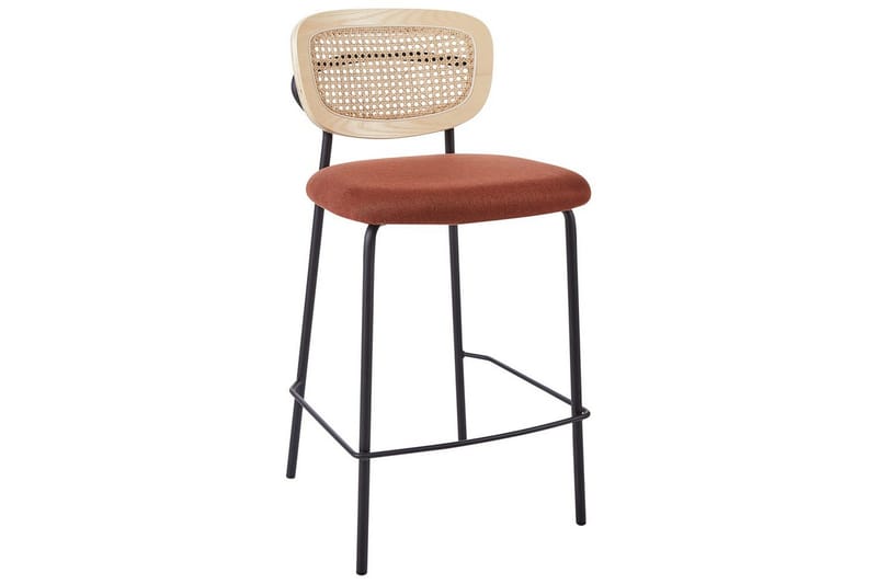 Barstol Mayetta set om 2 Natur-Orange-Svart - Natur-Orange-Svart - Möbler - Matplats - Barmöbler - Barstolar