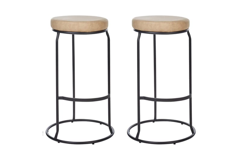 Barstol Milroy set om 2 Beige-Svart, Beige-Svart