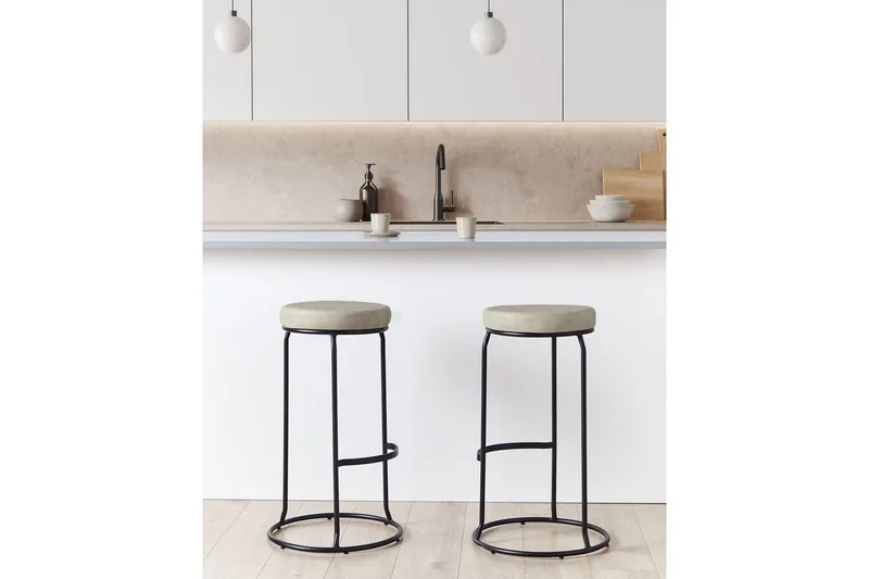 Barstol Milroy set om 2 Grå-Svart - Grå-Svart - Möbler - Matplats - Barmöbler - Barstolar