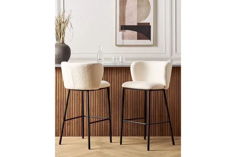Barstol Mina set om 2 Bouclé - Möbler - Matplats - Barmöbler - Barstolar