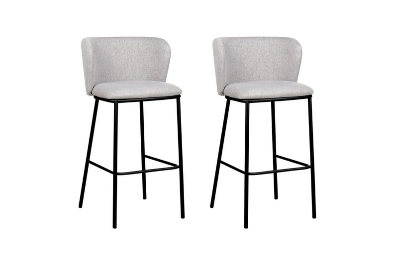 Barstol Mina set om 2 Grå-Svart, Grå-Svart