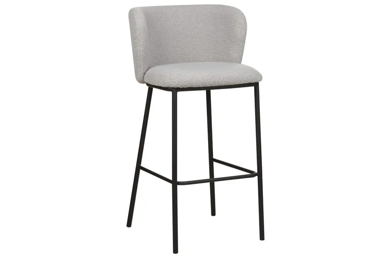 Barstol Mina set om 2 Ljusgrå-Svart - Ljusgrå-Svart - Möbler - Matplats - Barmöbler - Barstolar