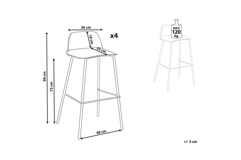 Barstol Mora set om 4 Rosa - Rosa - Möbler - Matplats - Barmöbler - Barstolar