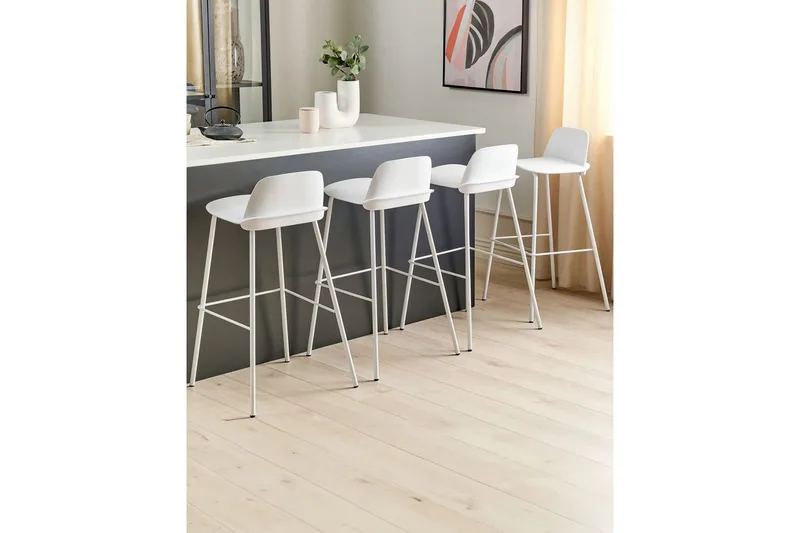 Barstol Mora set om 4 Vit - Vit - Möbler - Matplats - Barmöbler - Barstolar