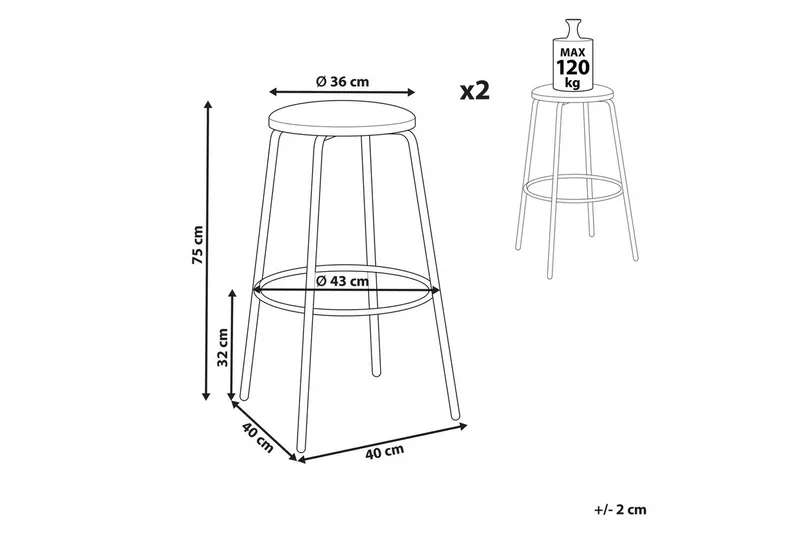 Barstol Morton set om 2 Grön-Svart - Grön-Svart - Möbler - Matplats - Barmöbler - Barstolar