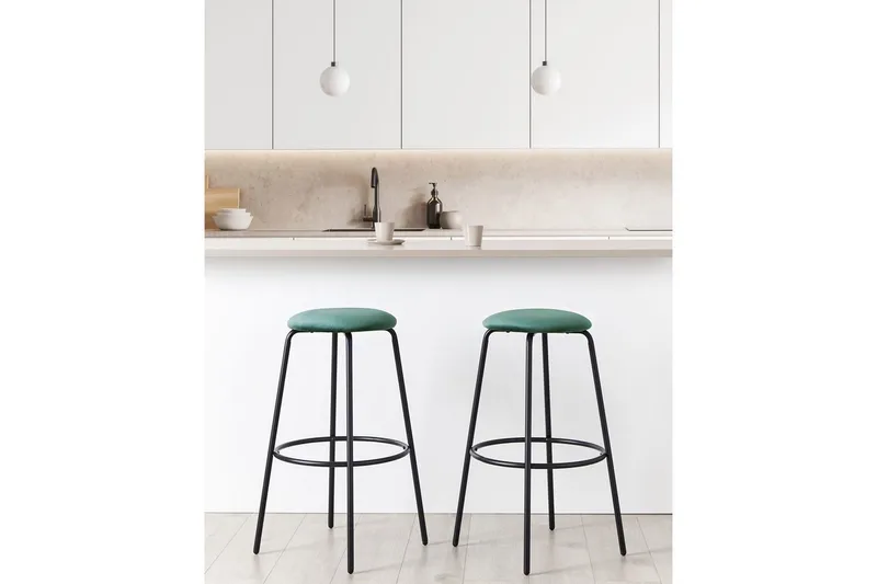 Barstol Morton set om 2 Smaragdgrön-Svart - Smaragdgrön-Svart - Möbler - Matplats - Barmöbler - Barstolar