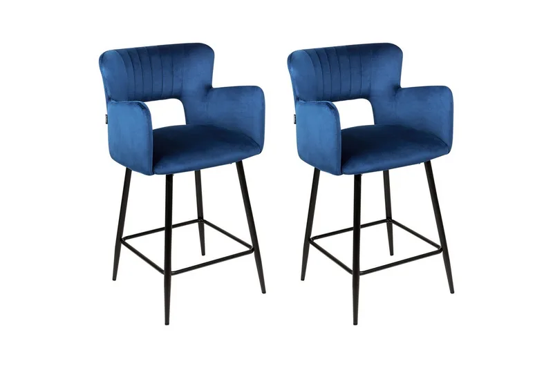 Barstol Sanilac set om 2 Blå-Svart - Blå-Svart - Möbler - Matplats - Barmöbler - Barstolar