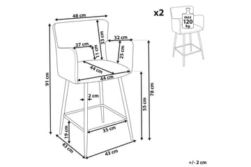 Barstol Sanilac set om 2 Bouclé - Möbler - Matplats - Barmöbler - Barstolar