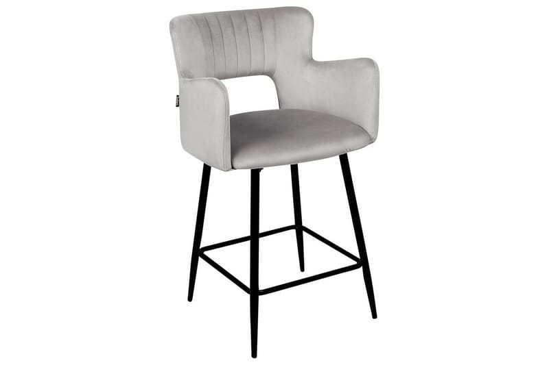 Barstol Sanilac set om 2 Grå-Svart - Grå-Svart - Möbler - Matplats - Barmöbler - Barstolar
