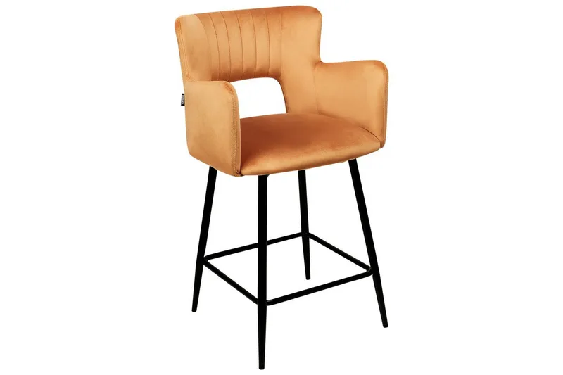 Barstol Sanilac set om 2 Orange-Svart - Orange-Svart - Möbler - Matplats - Barmöbler - Barstolar