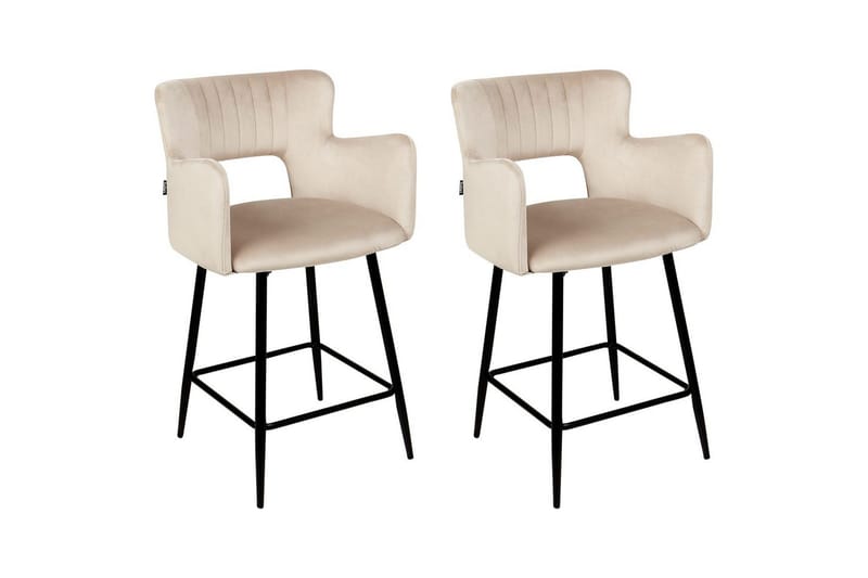 Barstol Sanilac set om 2 Taupe-Svart, Taupe-Svart