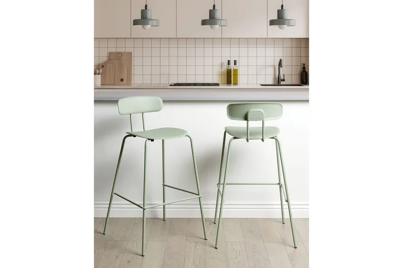 Barstol Sibley set om 2 Ljusgrön - Ljusgrön - Möbler - Matplats - Barmöbler - Barstolar