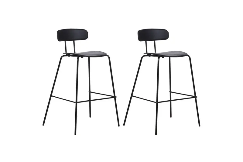 Barstol Sibley set om 2 Svart, Svart