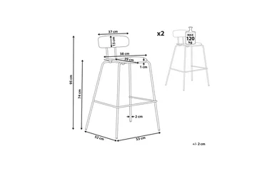 Barstol Sibley set om 2 Svart - Svart - Möbler - Matplats - Barmöbler - Barstolar