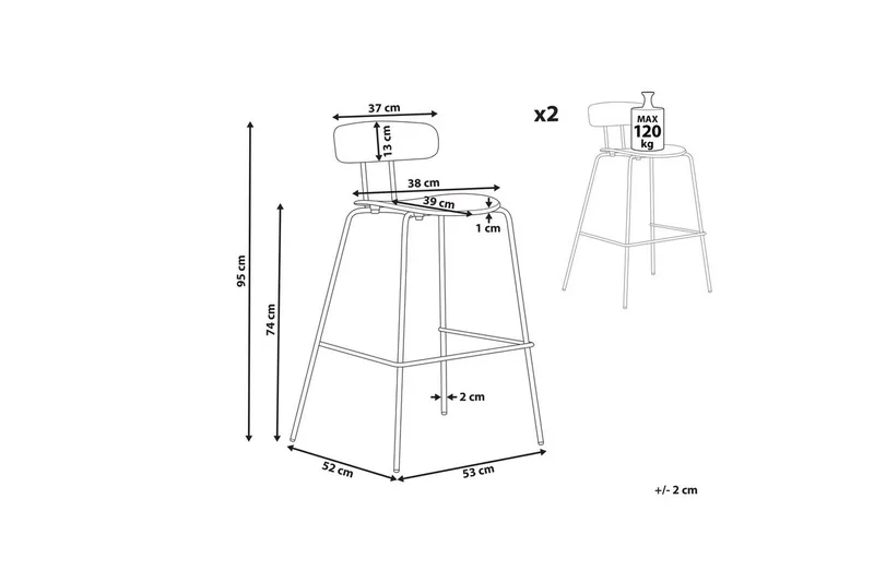 Barstol Sibley set om 2 Svart - Svart - Möbler - Matplats - Barmöbler - Barstolar