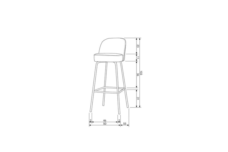 Barstol Vogue - Cognac, 80 cm - Möbler - Matplats - Barmöbler - Barstolar