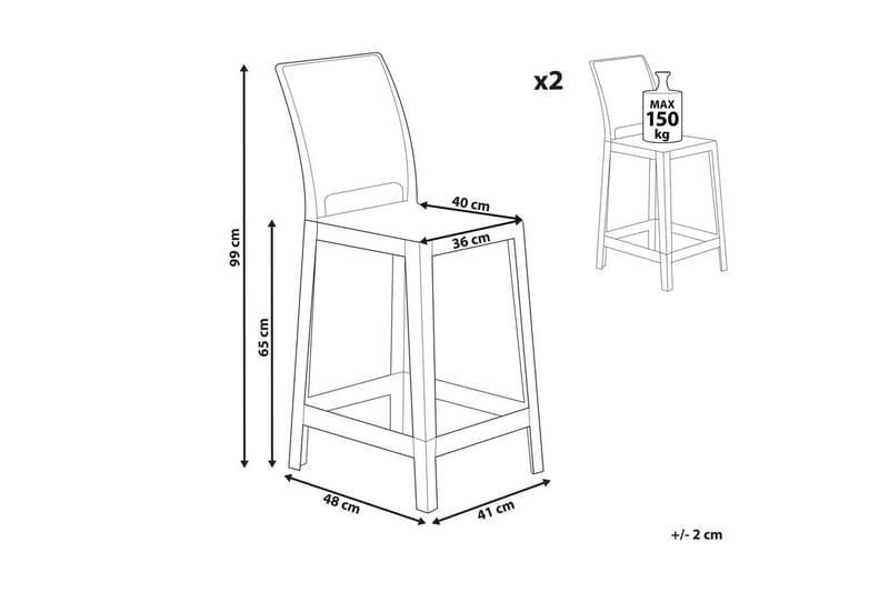 Barstol Wellington set om 2 Transparent - Transparent - Möbler - Matplats - Barmöbler - Barstolar