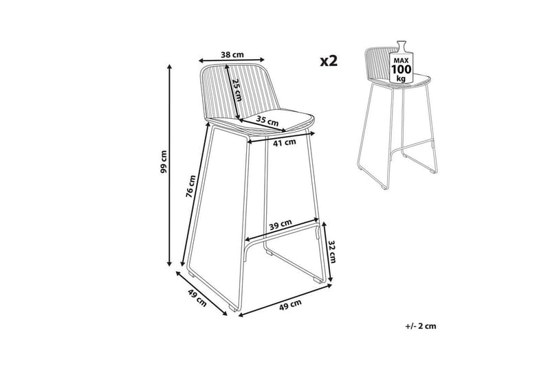 Barstol Pensacola set om 2 Guld-Svart - Guld-Svart - Möbler - Matplats - Barmöbler - Barstolar