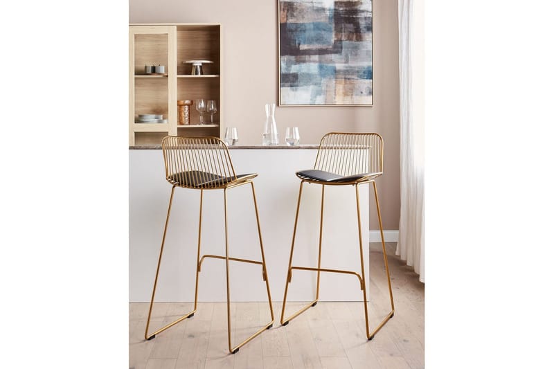 Barstol Pensacola set om 2 Guld-Svart - Guld-Svart - Möbler - Matplats - Barmöbler - Barstolar