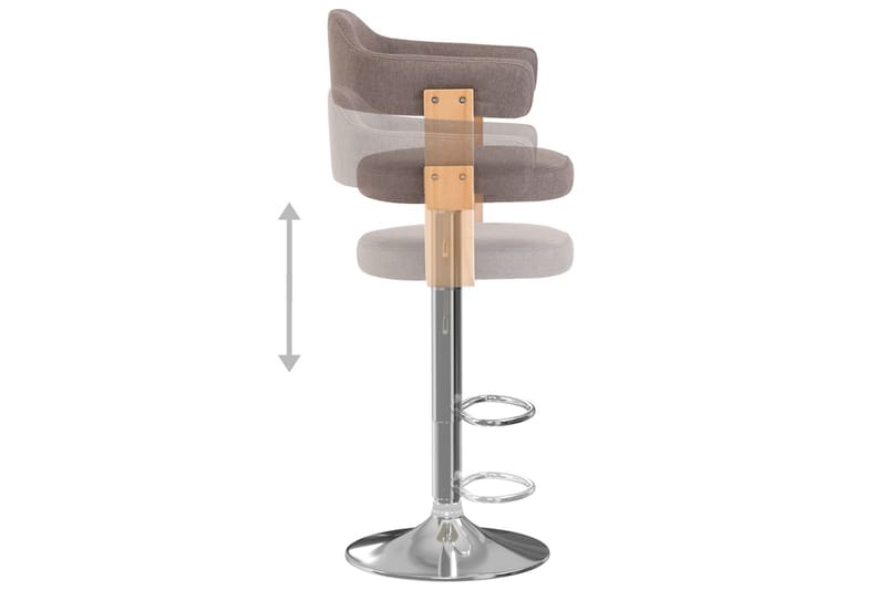 Barstolar 2 st taupe böjträ och tyg - Brun - Möbler - Matplats - Barmöbler - Barstolar