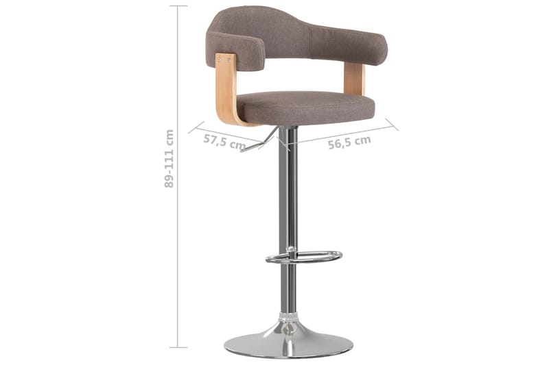 Barstolar 2 st taupe böjträ och tyg - Brun - Möbler - Matplats - Barmöbler - Barstolar