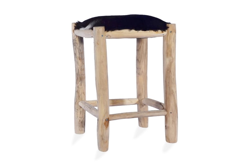 Barstol äkta getskinn och massiv teak - Brun - Möbler - Matplats - Barmöbler - Barstolar