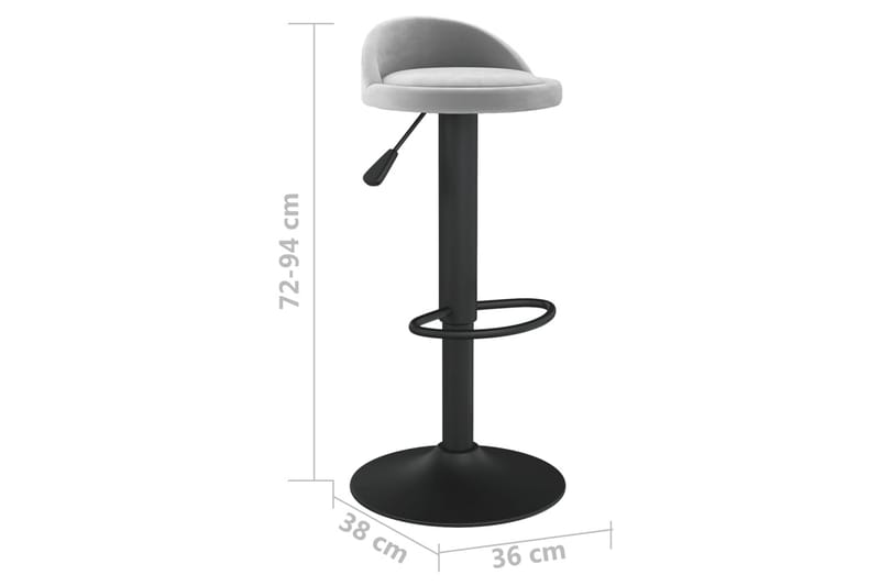 Barstol ljusgrå sammet - Grå - Möbler - Matplats - Barmöbler - Barstolar