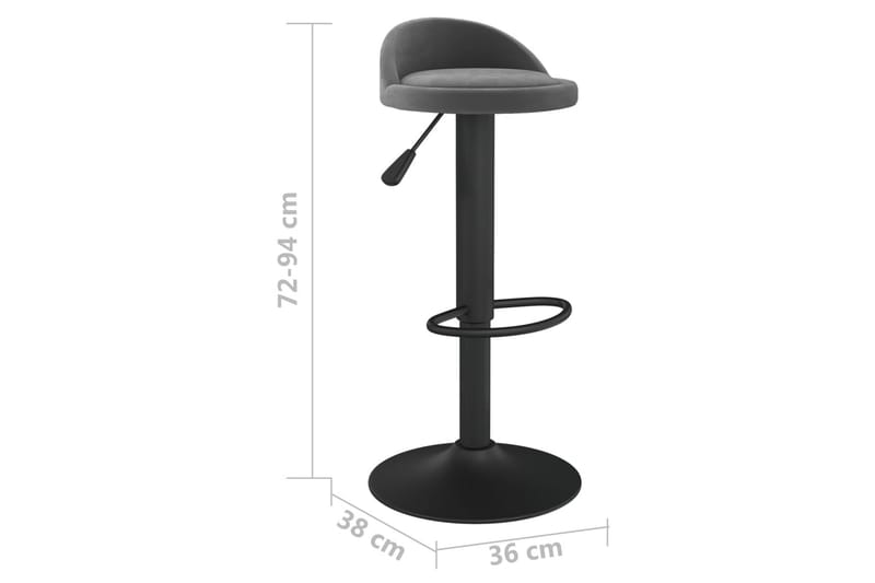 Barstol mörkgrå sammet - Grå - Möbler - Matplats - Barmöbler - Barstolar