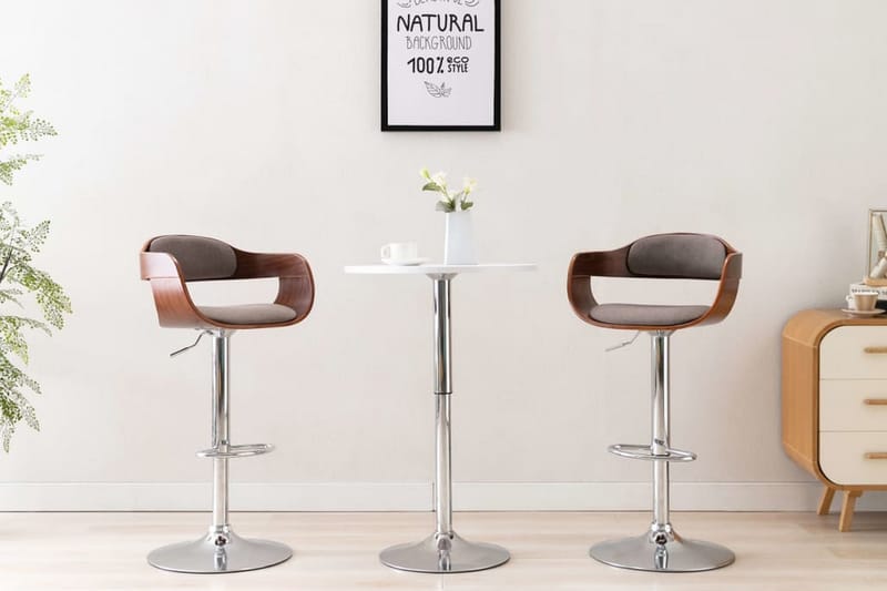 Barstol plywood och taupe tyg - Brun - Möbler - Matplats - Barmöbler - Barstolar