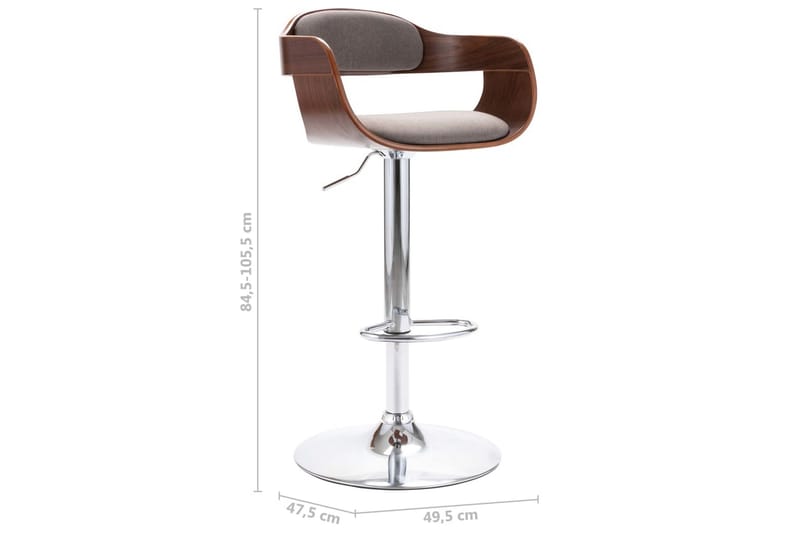 Barstol plywood och taupe tyg - Brun - Möbler - Matplats - Barmöbler - Barstolar