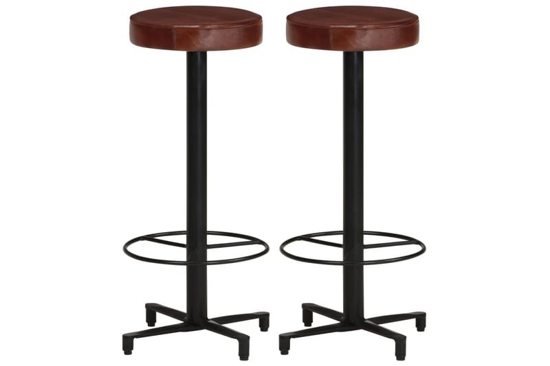 Barstolar 2 st 76 cm äkta läder - Brun - Möbler - Matplats - Barmöbler - Barstolar