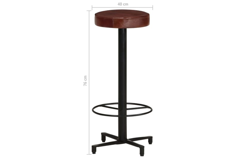 Barstolar 2 st 76 cm äkta läder - Brun - Möbler - Matplats - Barmöbler - Barstolar