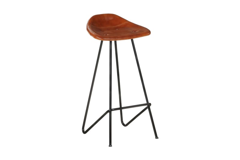 Barstolar 2 st brun äkta skinn - Brun - Möbler - Matplats - Barmöbler - Barstolar