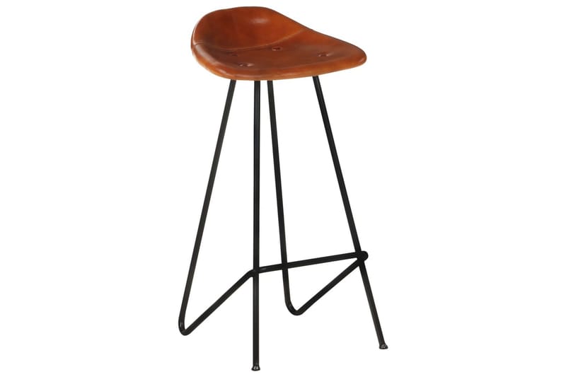 Barstolar 2 st brun äkta skinn - Brun - Möbler - Matplats - Barmöbler - Barstolar