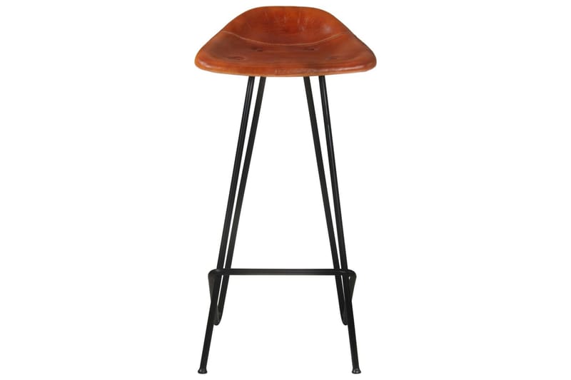 Barstolar 2 st brun äkta skinn - Brun - Möbler - Matplats - Barmöbler - Barstolar